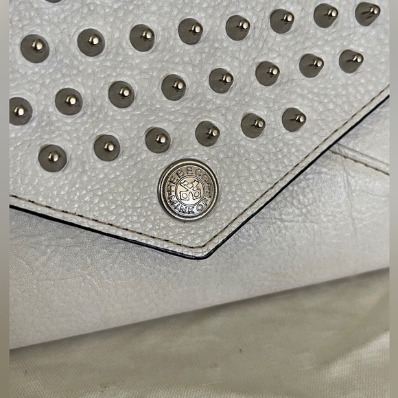 🎉Poshiversary SALE🎉Rebecca Minkoff Studded White Leather Crossbody Wallet - Picture 6 of 17